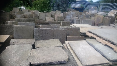 Yorkshire stone slabs paving