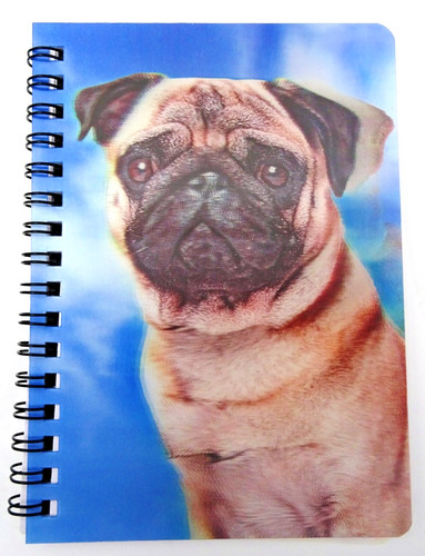 Tan pug notebook ideal - 3d, notebook,