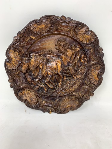 Carved wood wall - wood, plaque