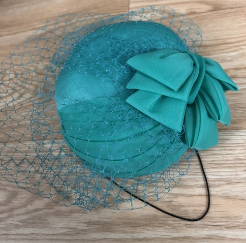 Vintage teal pillbox - pillbox, hat