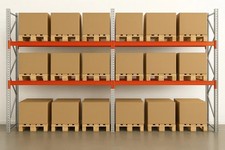 Pallet Racking Kits, 1, 2, 3, 4, 5 bays, 2, 3 & 4 levels, 1.1m frame, 3.4m beam