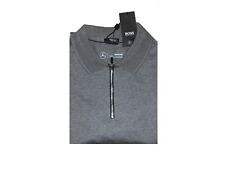 New Hugo Boss mens Designer Mercedes AMG F1 car grey zip polo t-shirt Large