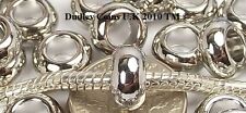 FREE ? P&P 20 SMOOTH SPACER BEADS SILVER TONE TO FIT EUROPEAN CHARM BRACELETS