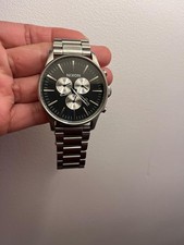 Nixon Sentry Chronograph Silver Black dail Stainless steel QUARTZ men WATCH