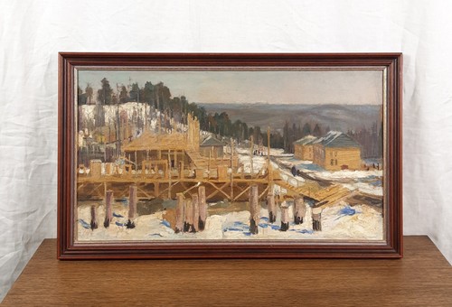 Original oil painting winter - painting,