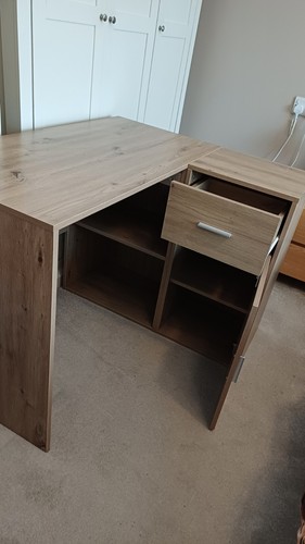 Corner desk with - with, drawer
