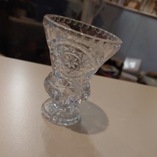 Vintage,Cut 24%Lead Crystal Flower Vase 