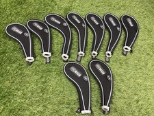 9x Pro-Tekt Golf Iron Covers / Black / 5,6,7,8,9,PW,SW,GW,LW/ Long Neck + Zip Up