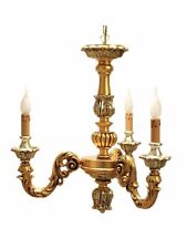 Classic Wooden Chandelier Gold
