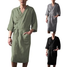 Men Cotton Linen Feel Pajama