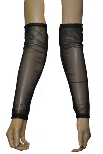 Black net stretch arm warmers - black,