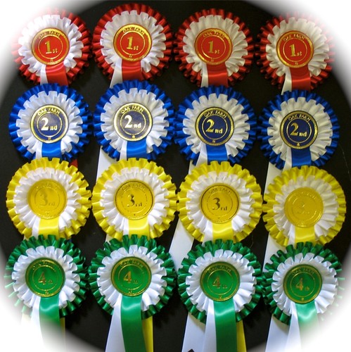 Horse show rosettes 1st to - x,