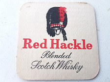 Vintage RED HACKLE  - Blended Scotch Whisky ... Cat No'18 Beer mat / Coaster