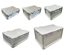 Hinged lid euro stacking heavy - hinged,
