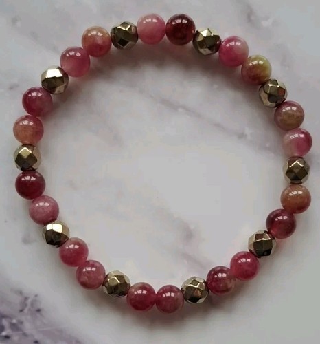 Watermelon tourmaline bracelet