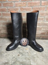 German WW2 Officer Riding Black Boot With Rubber Sole Customised Leather Boot