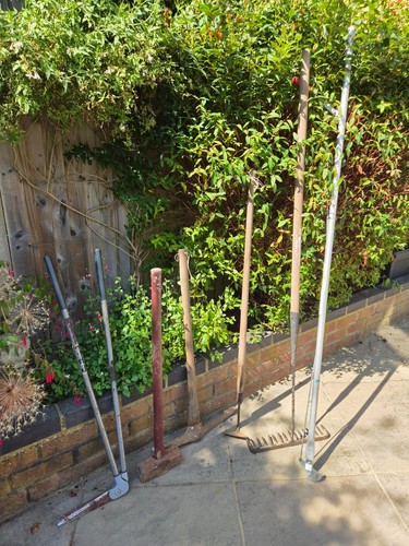 Selection old garden tools - old,