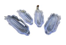 6 Corn Cob Dishes Clear Hard Plastic Acrylic 10.5" Long 3.5" Wide