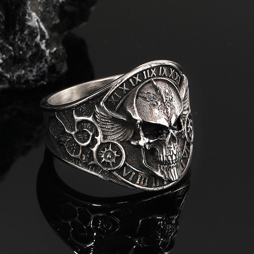 Retro gothic evil wings - wings, skull