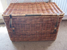 VINTAGE WICKER HAMPER, VERY LARGE 90CMS X 56 CMS X 52 CMS