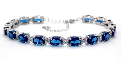Silver blue sapphire diamond - silver,