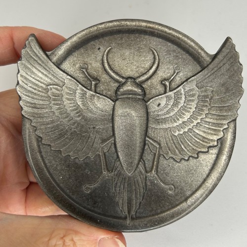 Silver obsidian beetle disc - silver,