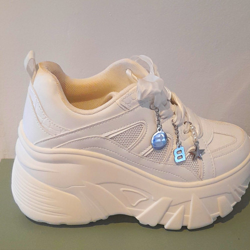 Bershka white chunky platform - white,
