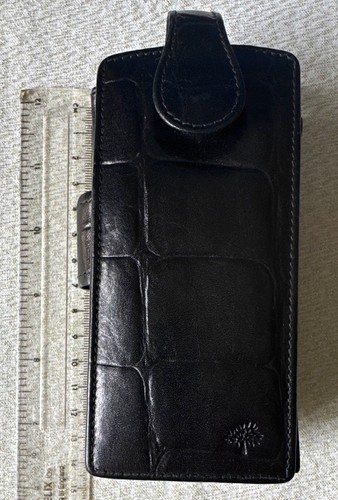 Mulberry black leather phone - black,