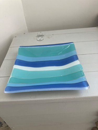 Handmade fused glass ocean - handmade,