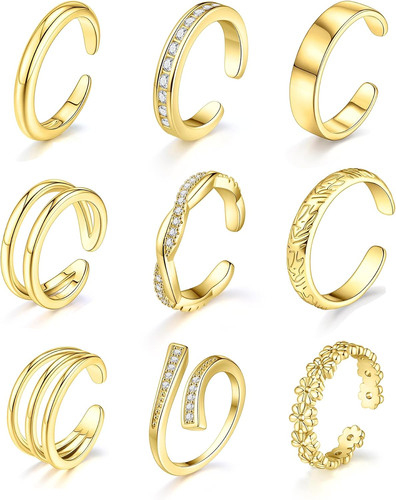 9pcs 18k gold - gold, toe