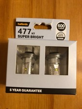 2xHalfords H7 477 LED Car Front Fog Lights Upgrade Bulbs Lamps White 600 lumens