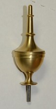Eli Terry Style Pillar & Scroll Clock Finial, Brass, Hollow, Satin Finish
