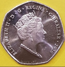 UNC ?? 2020 Gibraltar 50p coin SKYWALK UNCIRCULATED Fifty Pence QUEEN