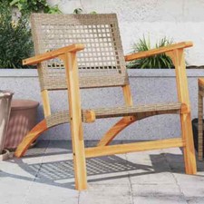 Garden Chairs 2 pcs Beige Poly