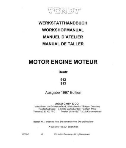 Fendt deutz 912 913 engine - fendt,