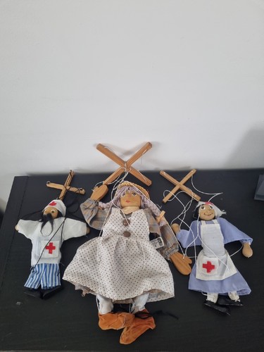 Vintage wooden puppets - wooden, on