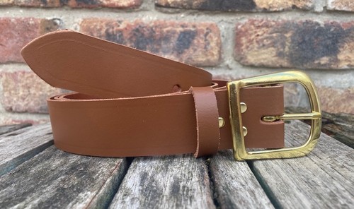 Real leather belt solid - &,