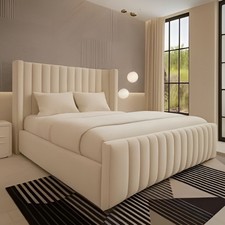 Winged Plush Velvet Ottoman