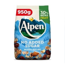 Alpen No Added Sugar Muesli, Breakfast, High in Fibre, Vegetarian, 950g