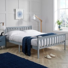 Grey Small Double Bed 4ft Pine