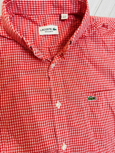 Lacoste men red white - men's, check