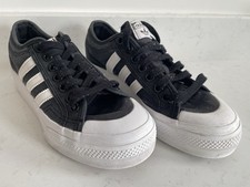 Adidas Nizza Trainers Black Size 7 White Wedge