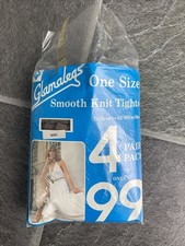 New Unworn Vintage Ladies Glamalegs Tights One Size Mink Colour Fits Up 42” Hip