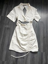 Zara white collared blazer cut