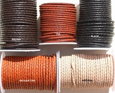 Leather cord, bolo, braided