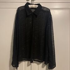 Vintage Beaded Chiffon Evening Jacket Shirt Size 20