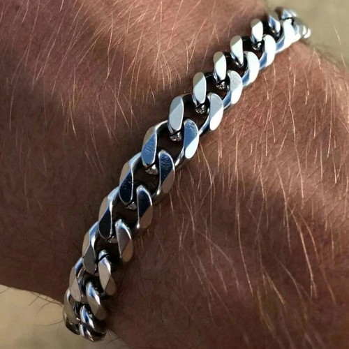 Mens cuban bracelet 22cm solid - cuban,