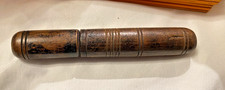 VINTAGE TURNED WOODEN SINGLE CIGAR TRAVEL CASE TUBE 13.5CM Havana Wood Holder