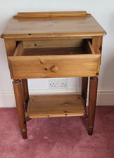 Pine Bedside Table DUCAL PINE SMALL SIDE TABLE WITH DRAWER AND LOWER SHELF
