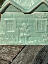 Rare Vintage Price Bros Ye Olde Cottage Ware Biscuit Barrel Original Handle VGC 